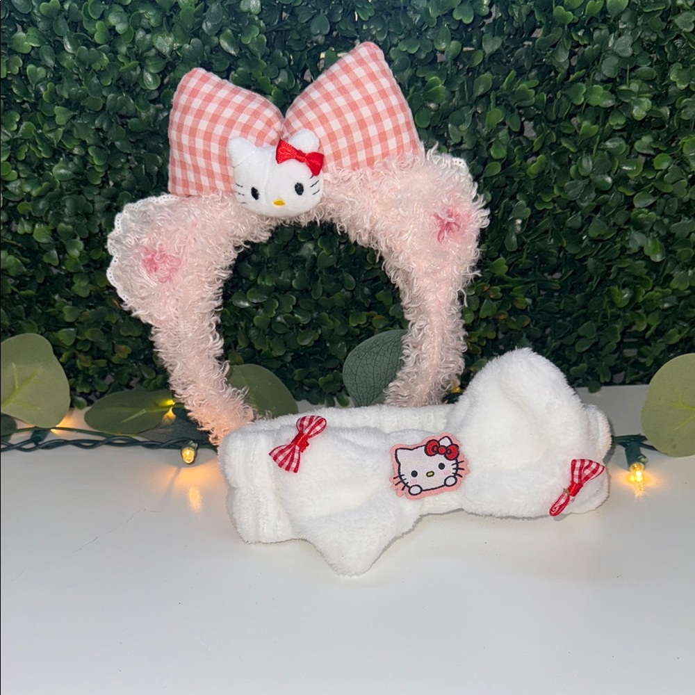 Hello Kitty Pink and White Plush Headband Set